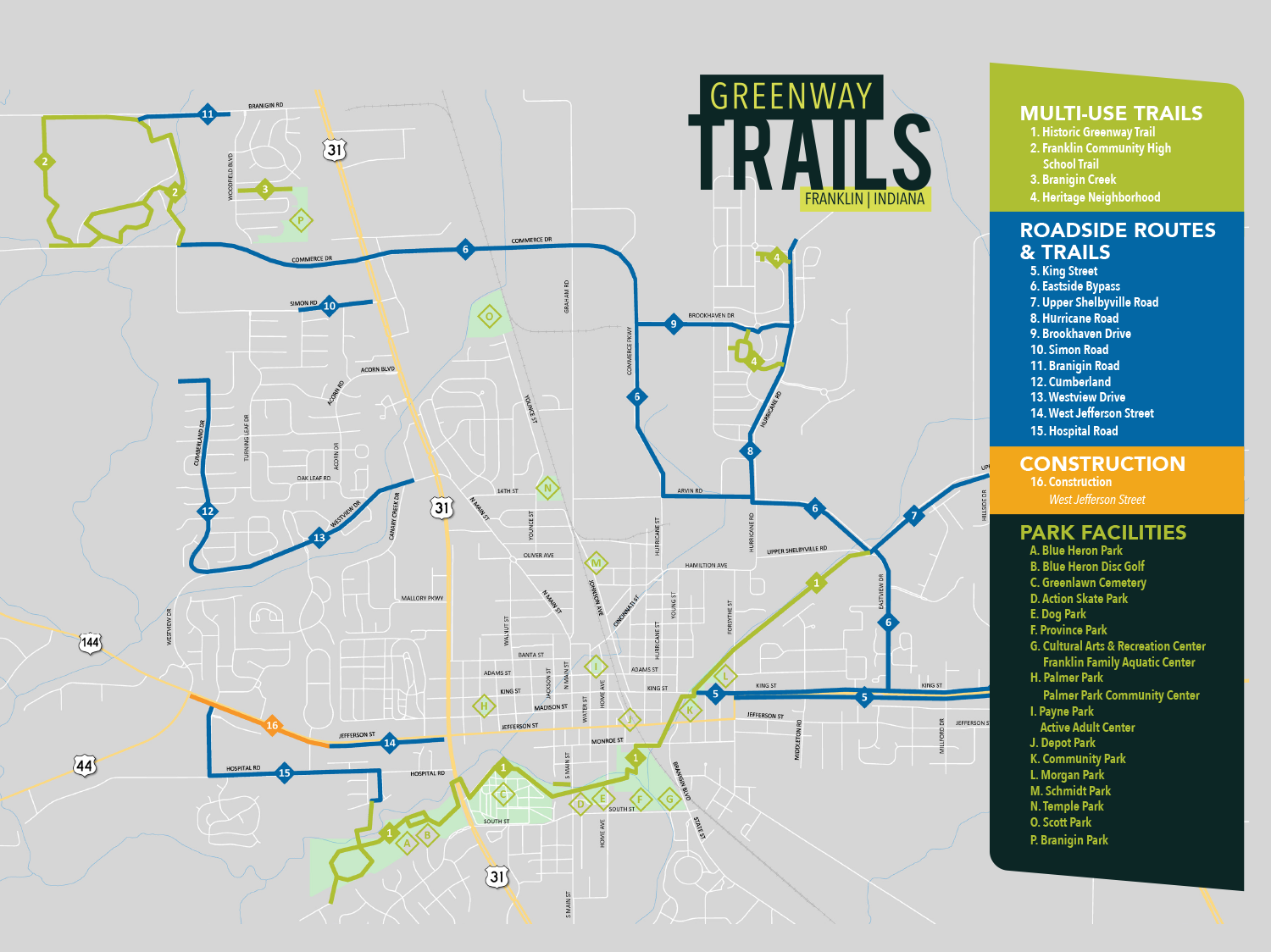 Historic Greenway Trails / Franklin, Indiana