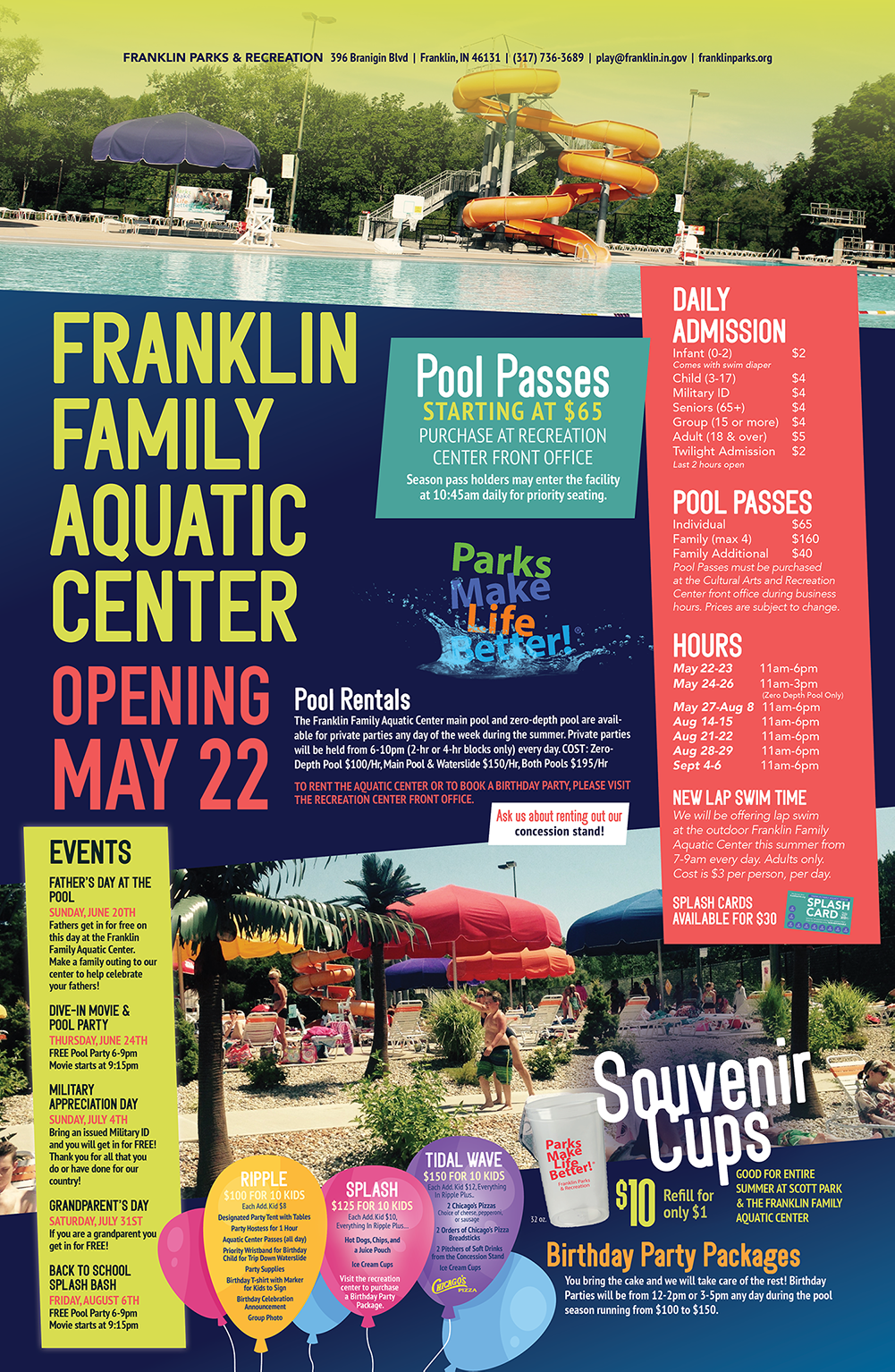 Franklin Family Aquatic Center Info