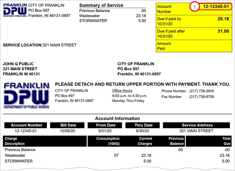 Sample Bill